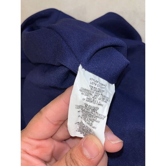 Betsy & Adam One-Shoulder Navy Blue Dress With Gold Sequin Strap size 14 - Picture 9 of 10